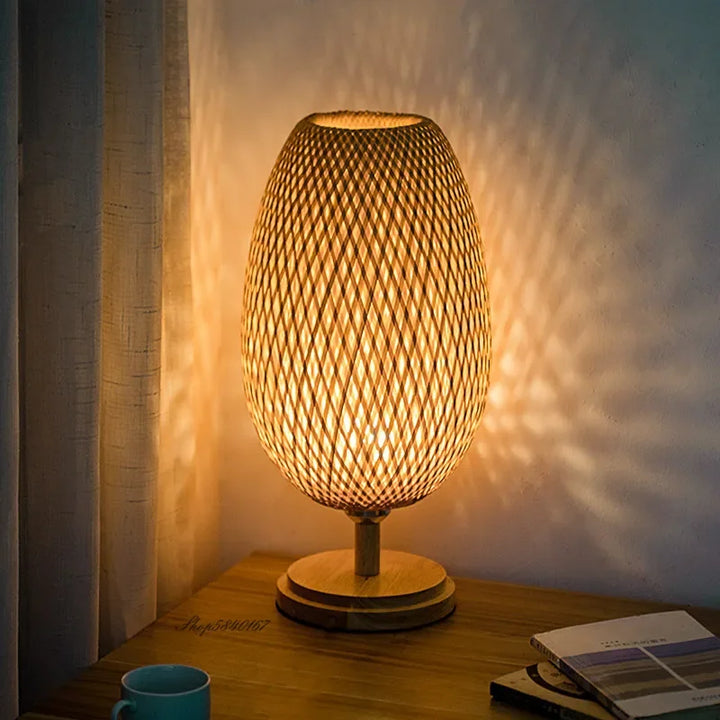 Vintage Bamboo Table Lamp - Retro Bamboo Lamp for Living Room and Office | Stornfield