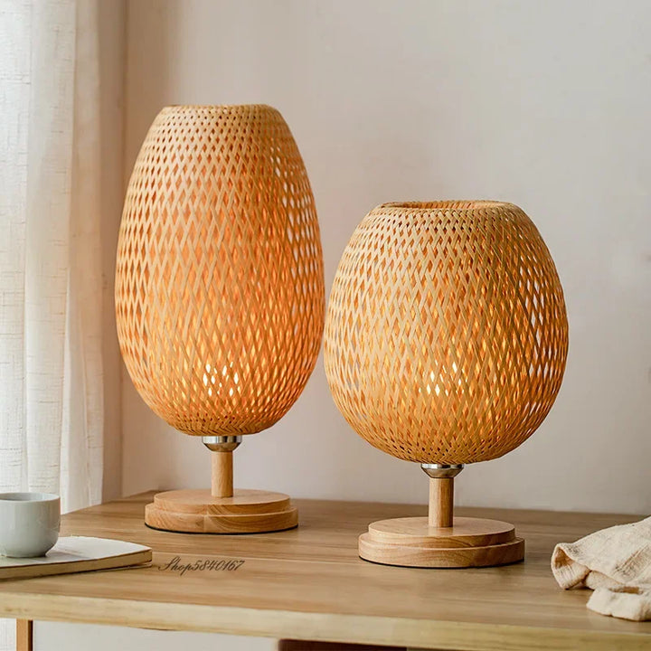 Vintage Bamboo Table Lamp - Retro Bamboo Lamp for Living Room and Office | Stornfield