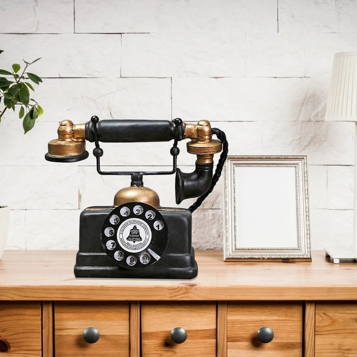 Antique Telephone Decoration – Nostalgic Retro Table Decoration for Living Room and Office | Stornfield