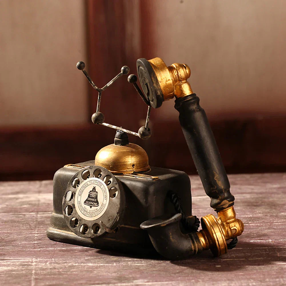 Antique Telephone Decoration – Nostalgic Retro Table Decoration for Living Room and Office | Stornfield