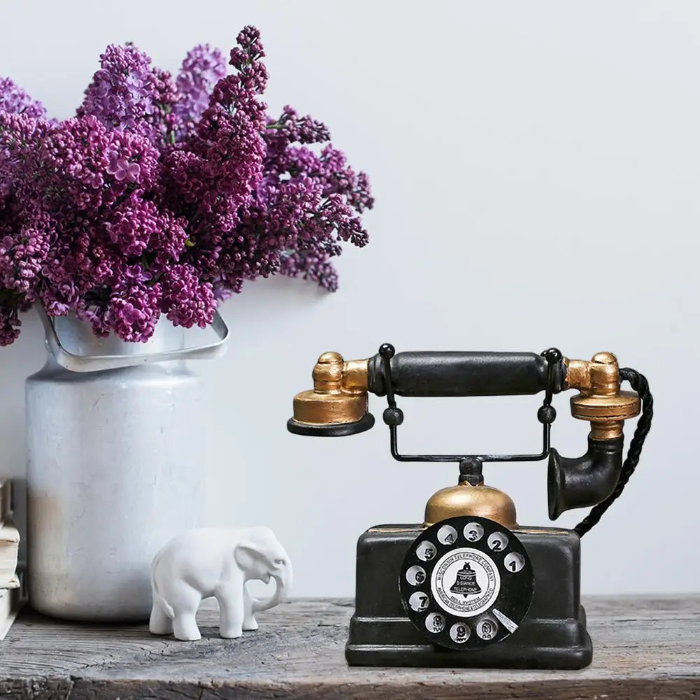 Antique Telephone Decoration – Nostalgic Retro Table Decoration for Living Room and Office | Stornfield