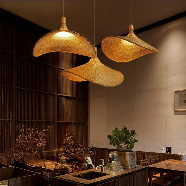 Vintage Handmade Bamboo Pendant Lamp – Woven Hanging Light for Living Room, Dining Room, and Kitchen | Stornfield