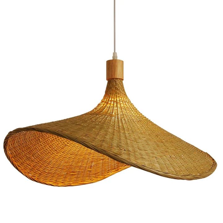Natural Bamboo Pendant Light for Dining Room, Handcrafted Hanging Lamp in Boho Style | Stornfield