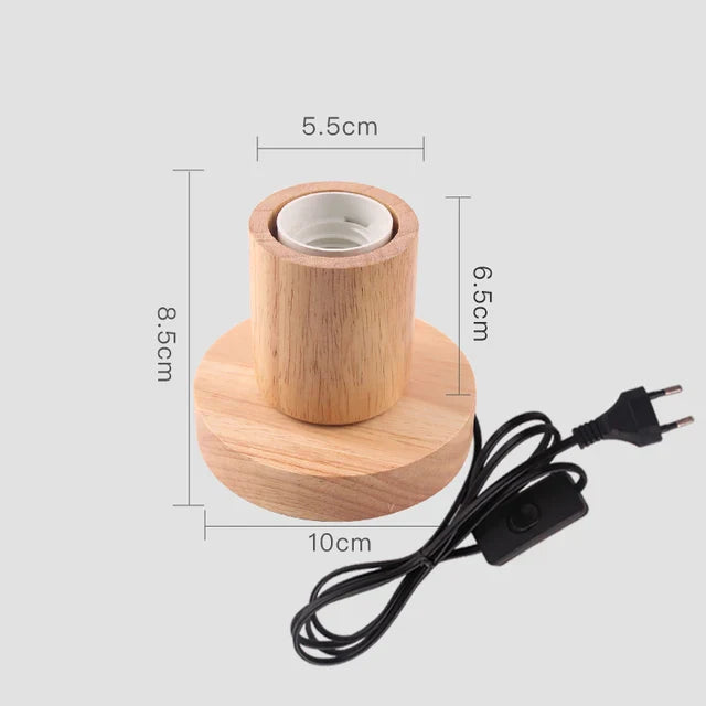 Retro Wooden Table Lamp with Light Ball – Decorative Lighting for Home | Stornfield