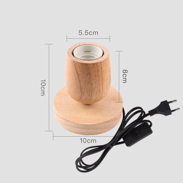 Retro Wooden Table Lamp with Light Ball – Decorative Lighting for Home | Stornfield