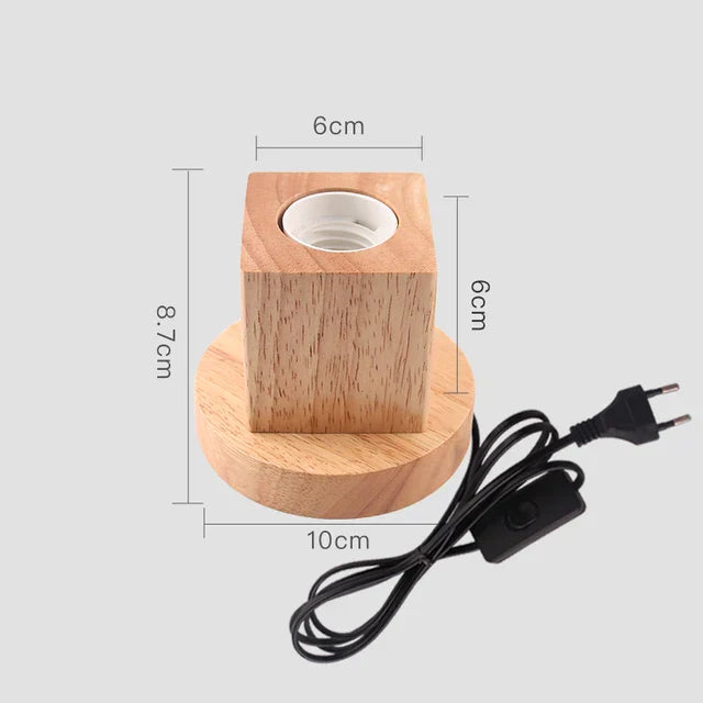 Retro Wooden Table Lamp with Light Ball – Decorative Lighting for Home | Stornfield