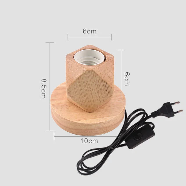 Retro Wooden Table Lamp with Light Ball – Decorative Lighting for Home | Stornfield