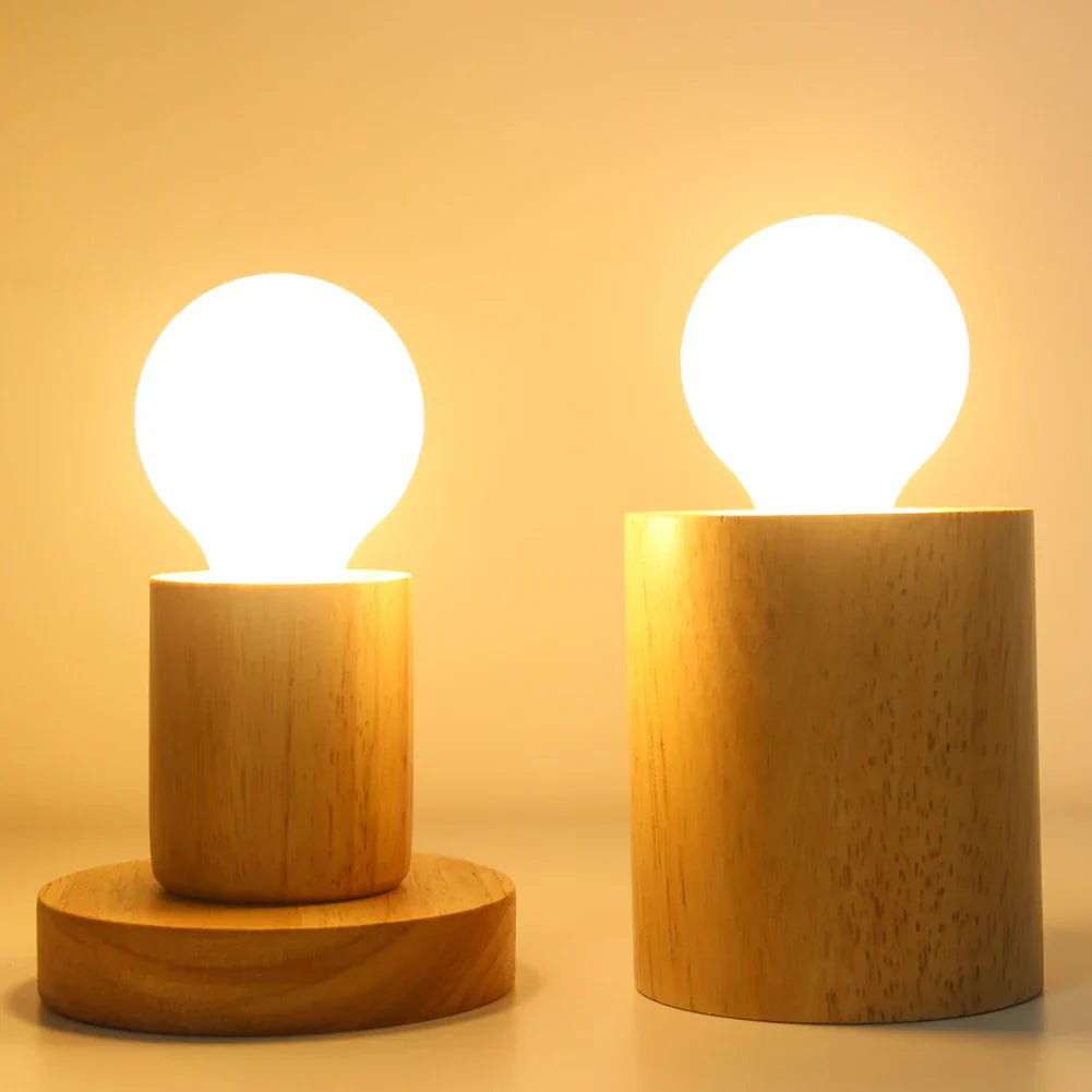 Retro Wooden Table Lamp with Light Ball – Decorative Lighting for Home | Stornfield