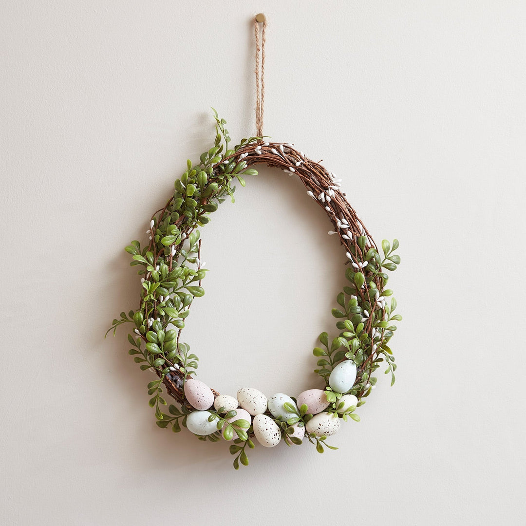 Stornfield | 35cm Easter Egg Wreath Decoration with Micro Fairy Lights