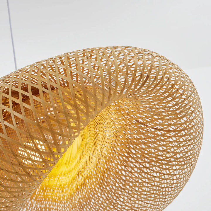 ZenGlow Stornfield Hand-Woven Bamboo Pendant Light