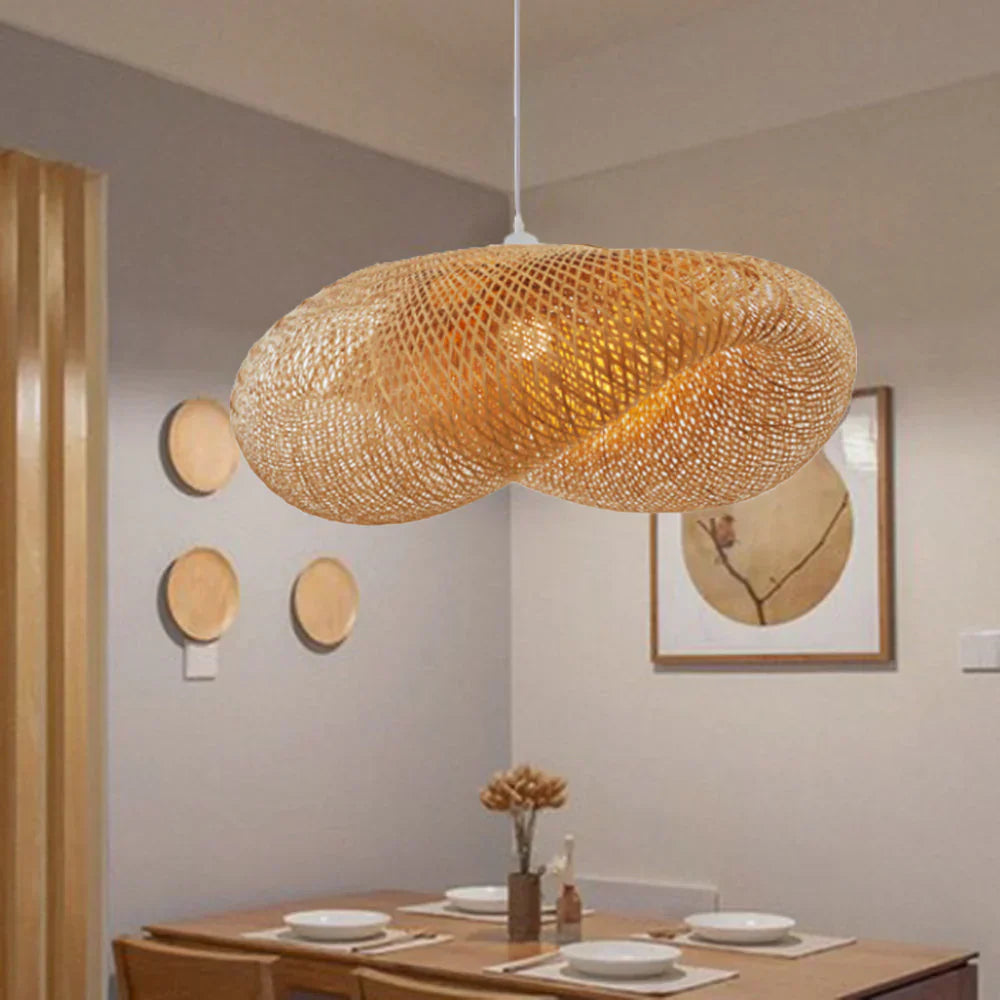 ZenGlow Stornfield Hand-Woven Bamboo Pendant Light