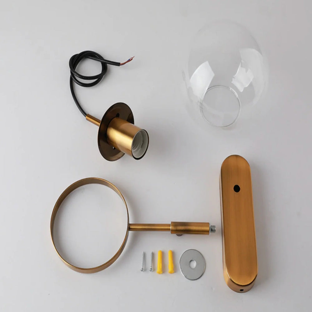 Chic Design Wall Bedside Lamp Sconce with Glass Ball Shade | Stornfield