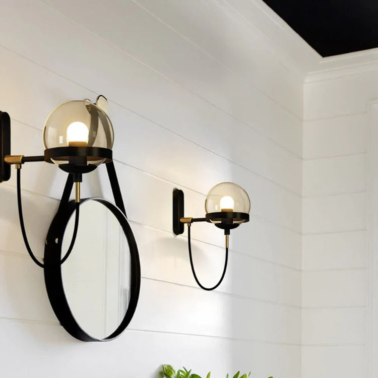 Chic Design Wall Bedside Lamp Sconce with Glass Ball Shade | Stornfield