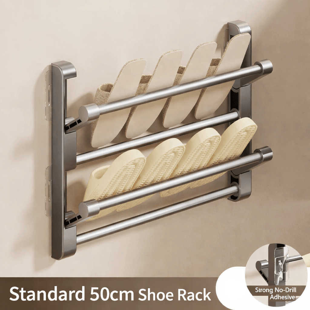 Wall-mounted shoe rack with drainage system | Stornfield