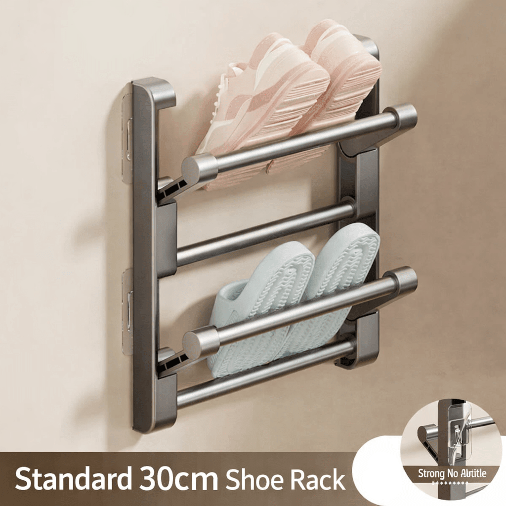 Wall-mounted shoe rack with drainage system | Stornfield