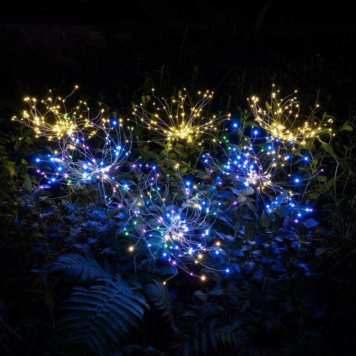 Stornfield | 4 Pieces Solar Firework Garden Lights - Weatherproof LED Decorative Lighting, Solar Powered for Garden and Patio