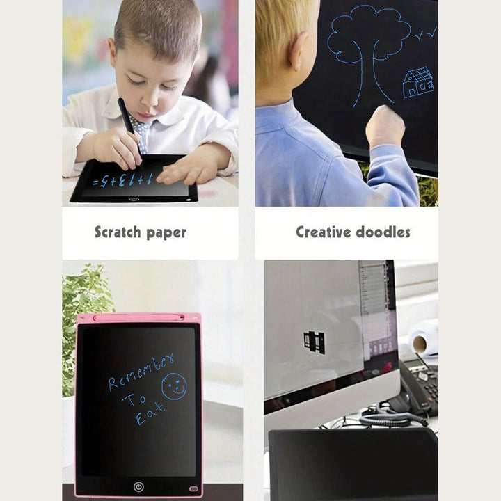 Stornfield | 12-inch LCD writing tablet - erasable doodle board for kids, reusable learning notebook