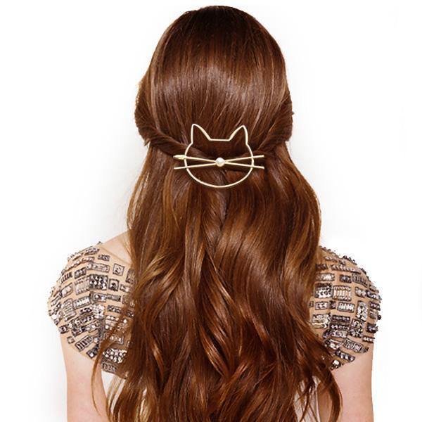 Whiskered Cat Pearl Hair Clip | Stornfield
