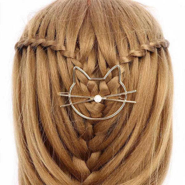 Whiskered Cat Pearl Hair Clip | Stornfield