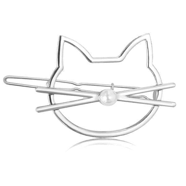 Whiskered Cat Pearl Hair Clip | Stornfield