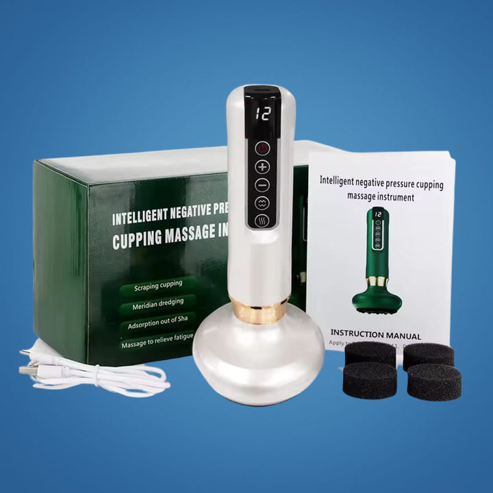 TheraPulse | Electric Cupping Massager – Vacuum Gua Sha, Heat Therapy and Adjustable Suction for Pain Relief and Lymphatic Drainage Stornfield
