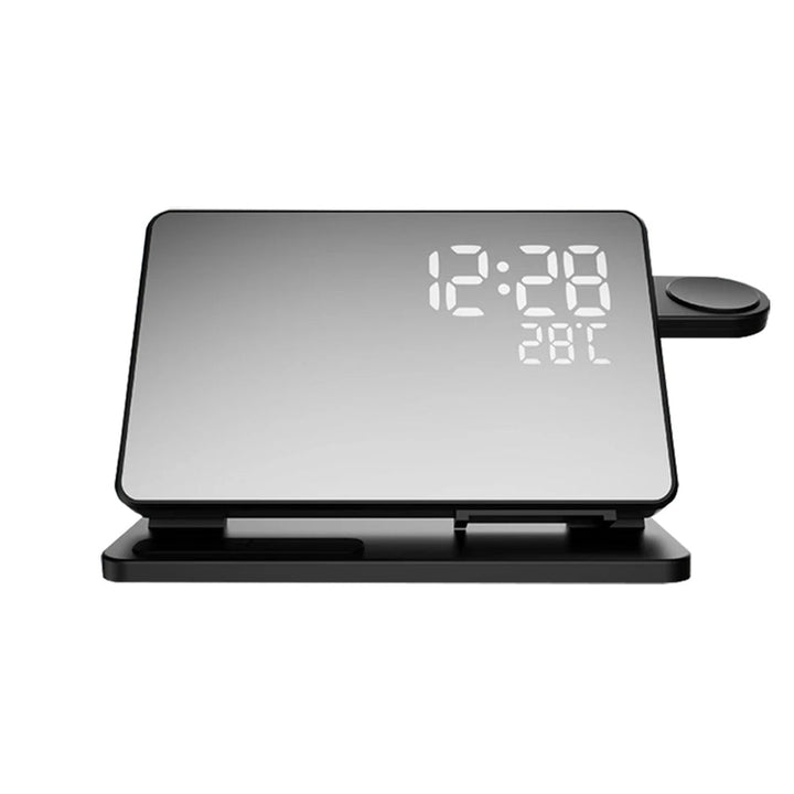 Stornfield | 3-in-1 Quick Charge Station | Premium Wireless Fast Charging Docking Station with Alarm Clock | for Apple iPhone, Watch & AirPods