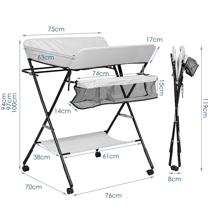 Foldable Changing Table Baby Changing Unit | Stornfield