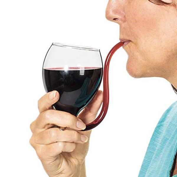 Wine Glass with Built-in Straw | Stornfield