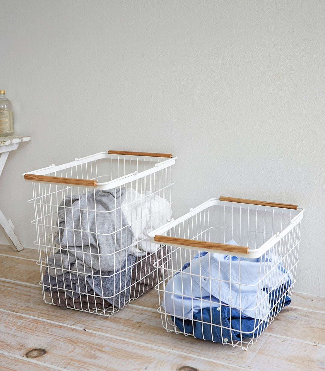 Stornfield | Wire basket - Two sizes - Steel + Wood