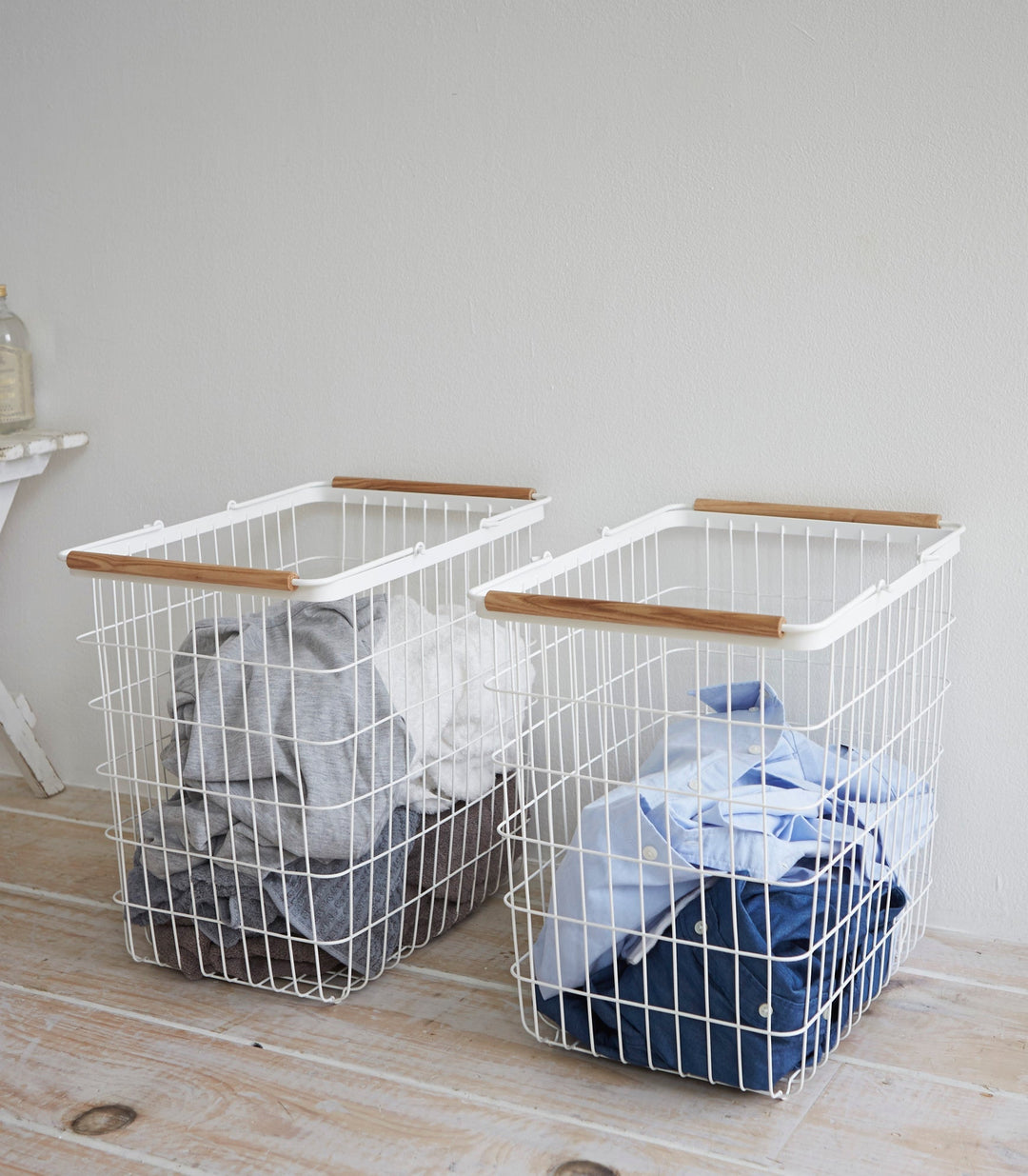 Stornfield | Wire basket - Two sizes - Steel + Wood