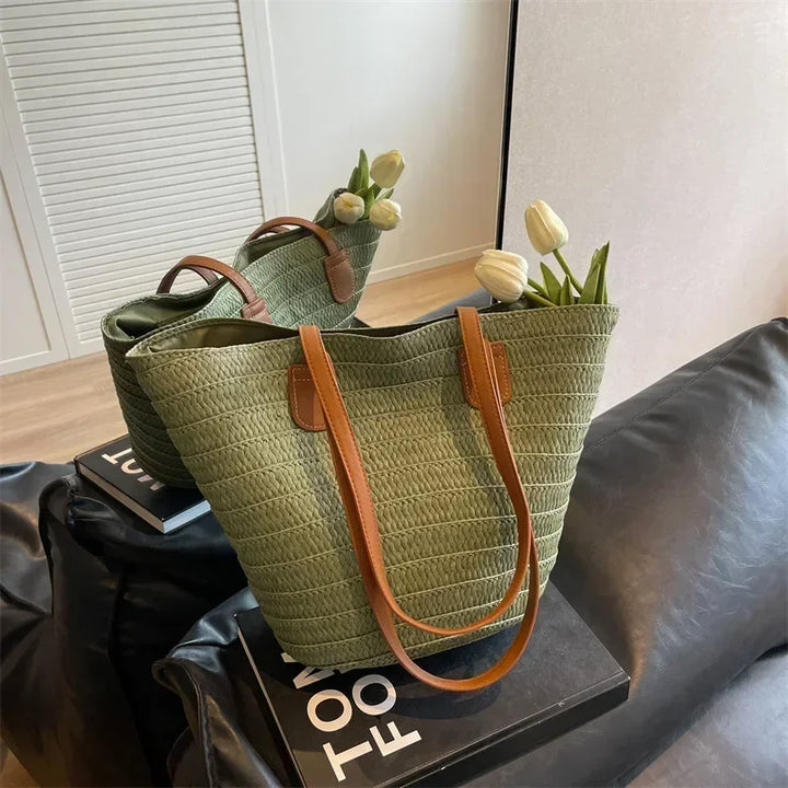 Stornfield | Women's Shoulder Bag – Woven Design – Practical and Spacious – Versatile Carrying Options – Wall Clock
