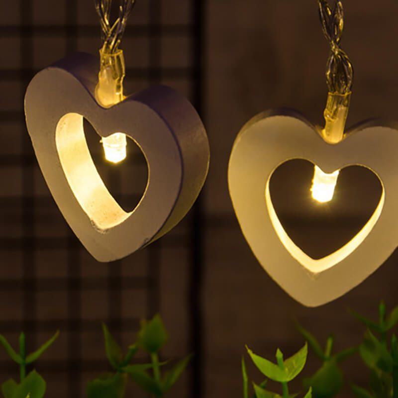 Stornfield | Wooden Heart String Lights