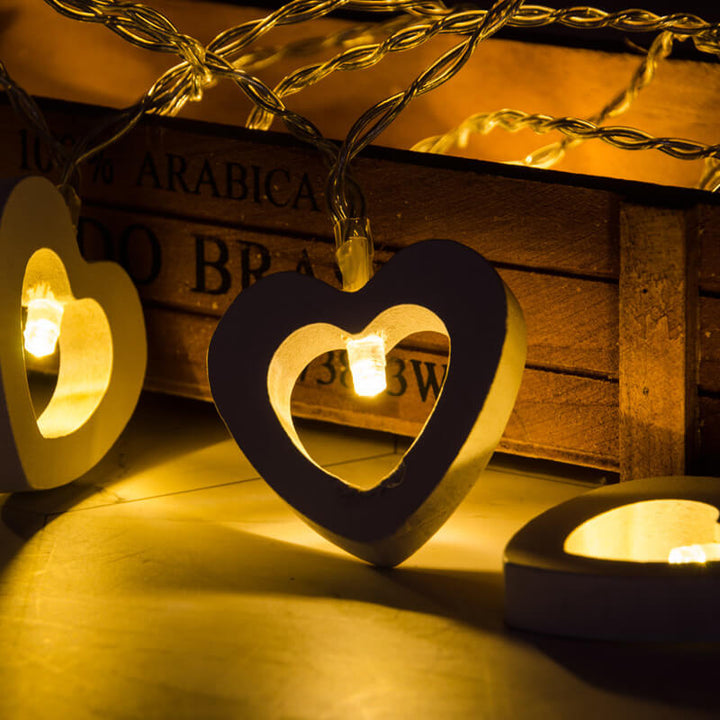 Stornfield | Wooden Heart String Lights