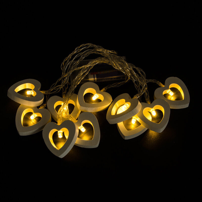 Stornfield | Wooden Heart String Lights