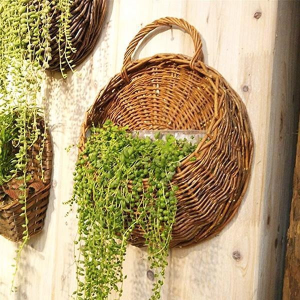 Woven Hanging Planter Wicker Basket | Stornfield