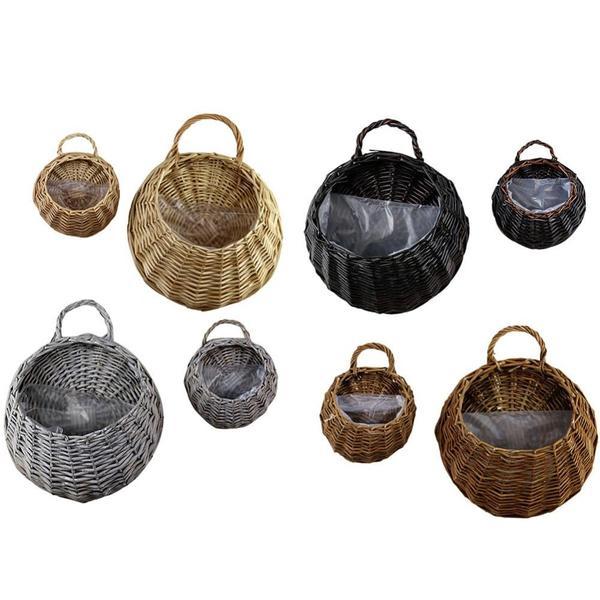 Woven Hanging Planter Wicker Basket | Stornfield
