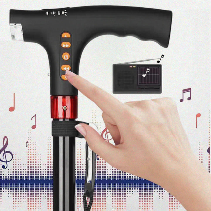 Stornfield | Smart Walking Stick | LED Light Radio Emergency Alarm | Adjustable