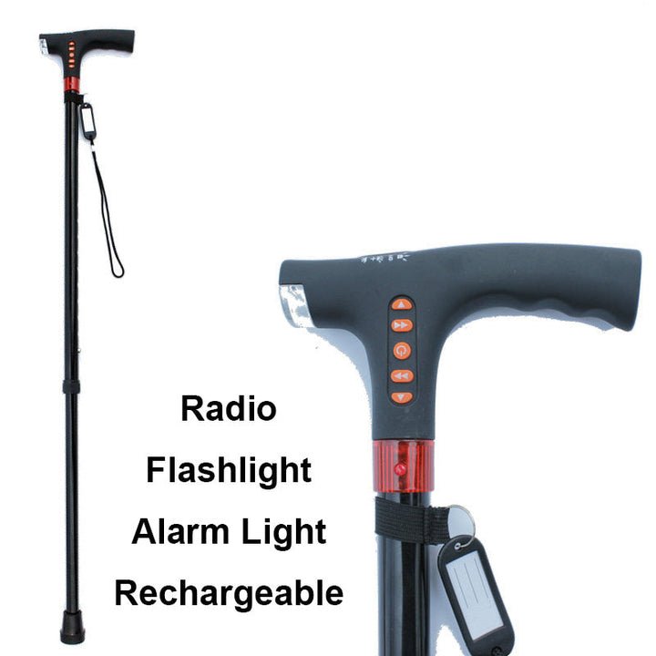 Stornfield | Smart Walking Stick | LED Light Radio Emergency Alarm | Adjustable
