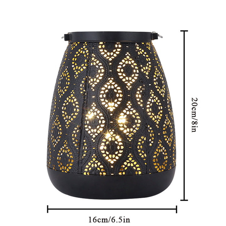 Stornfield | Moroccan Style Black Metal Battery-Powered Table Lamp - Cordless Lamp