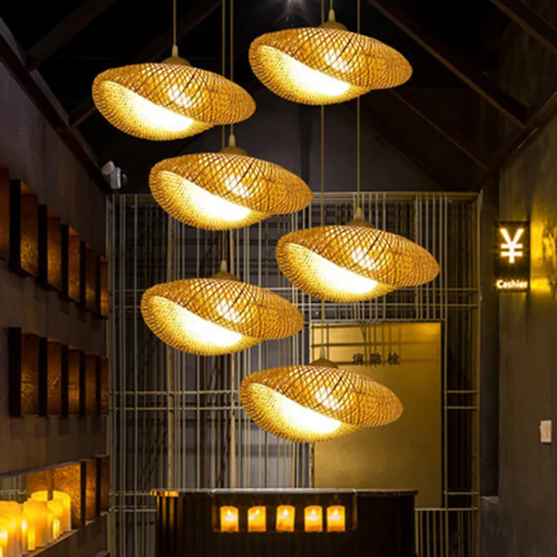 Handmade Rattan Pendant Light | Natural Lighting for Living Room & Dining Room | Cozy Bohemian Style | Stornfield