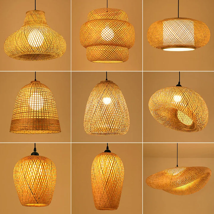 Handmade Rattan Pendant Light | Natural Lighting for Living Room & Dining Room | Cozy Bohemian Style | Stornfield