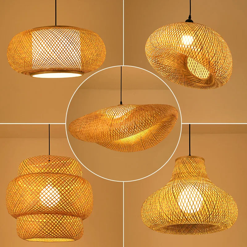 Handmade Rattan Pendant Light | Natural Lighting for Living Room & Dining Room | Cozy Bohemian Style | Stornfield