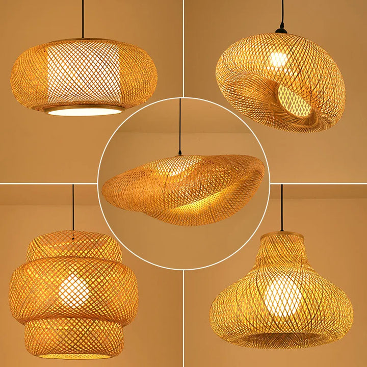 Handmade Rattan Pendant Light | Natural Lighting for Living Room & Dining Room | Cozy Bohemian Style | Stornfield