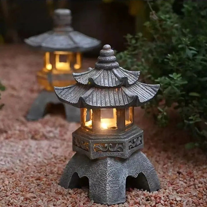 Stornfield | ZenGlow - Pagoda Solar Garden Statue Light for Outdoors