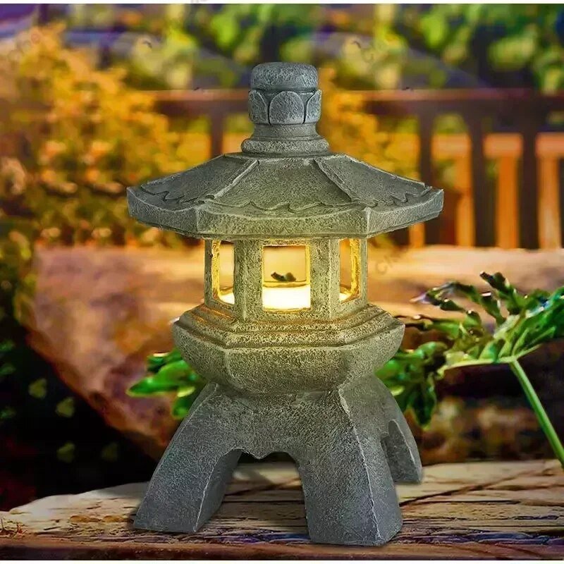 Stornfield | ZenGlow - Pagoda Solar Garden Statue Light for Outdoors