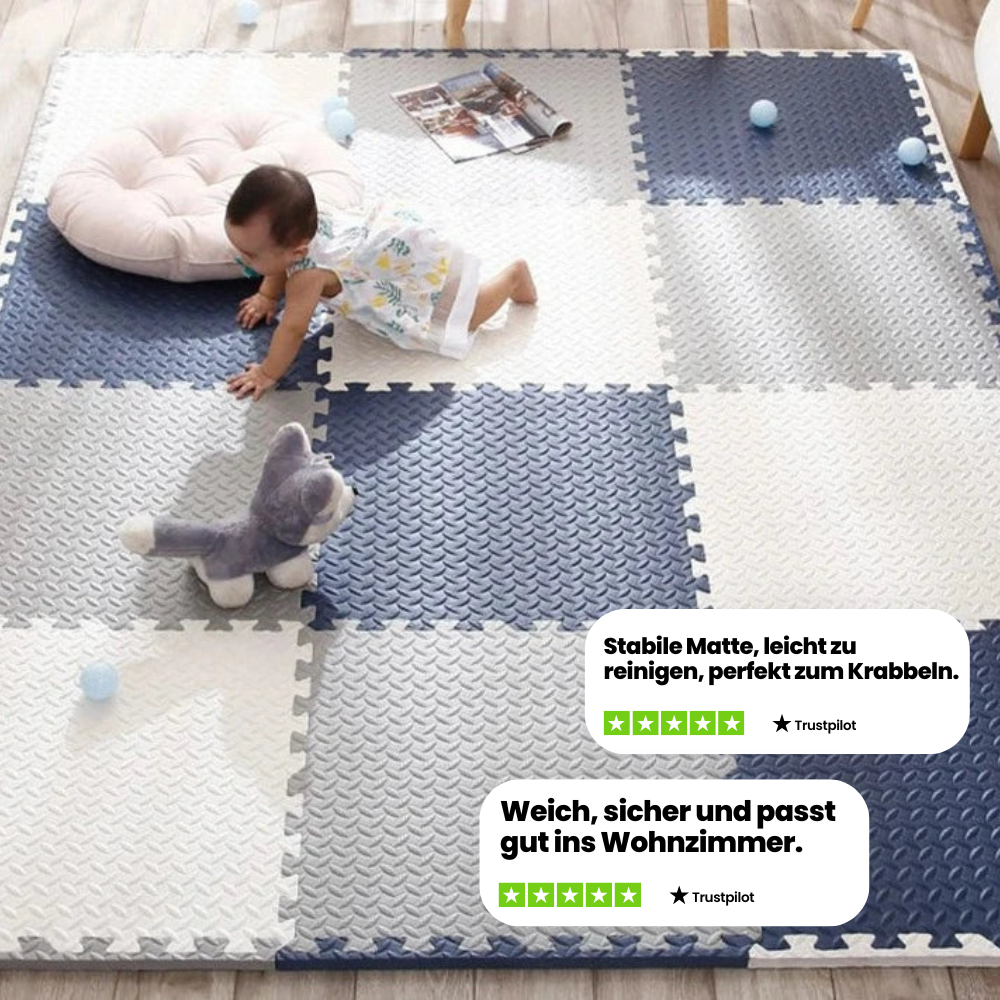 SpeelZacht Baby Play Mat – 12-piece soft crawling mat for safe play and exploration | Stornfield