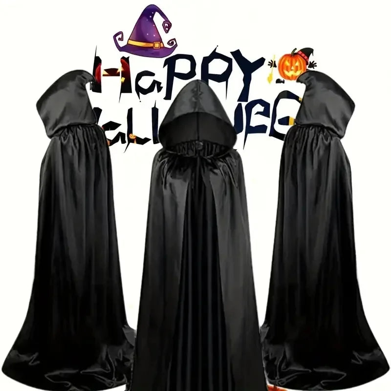 Black Cape with Hood – Long Unisex Halloween & Cosplay Wrap | Stornfield