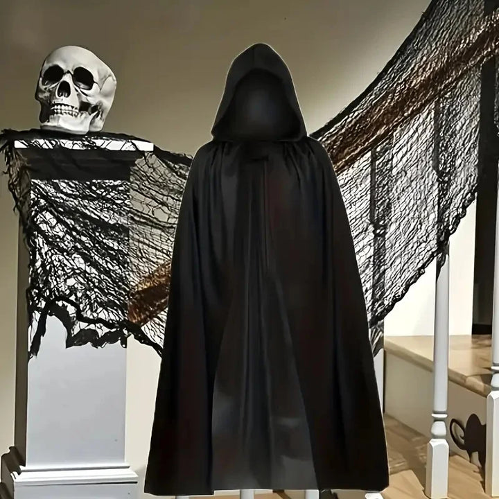 Black Cape with Hood – Long Unisex Halloween & Cosplay Wrap | Stornfield