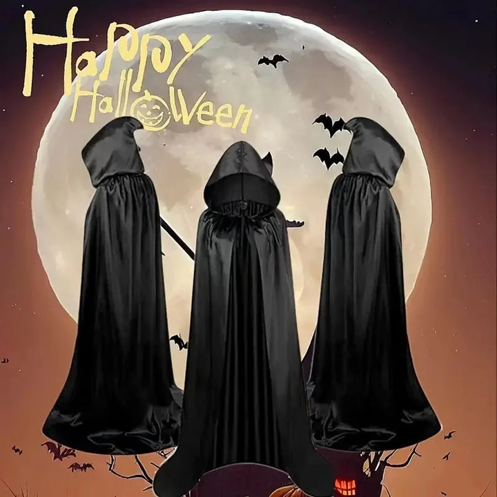 Black Cape with Hood – Long Unisex Halloween & Cosplay Wrap | Stornfield