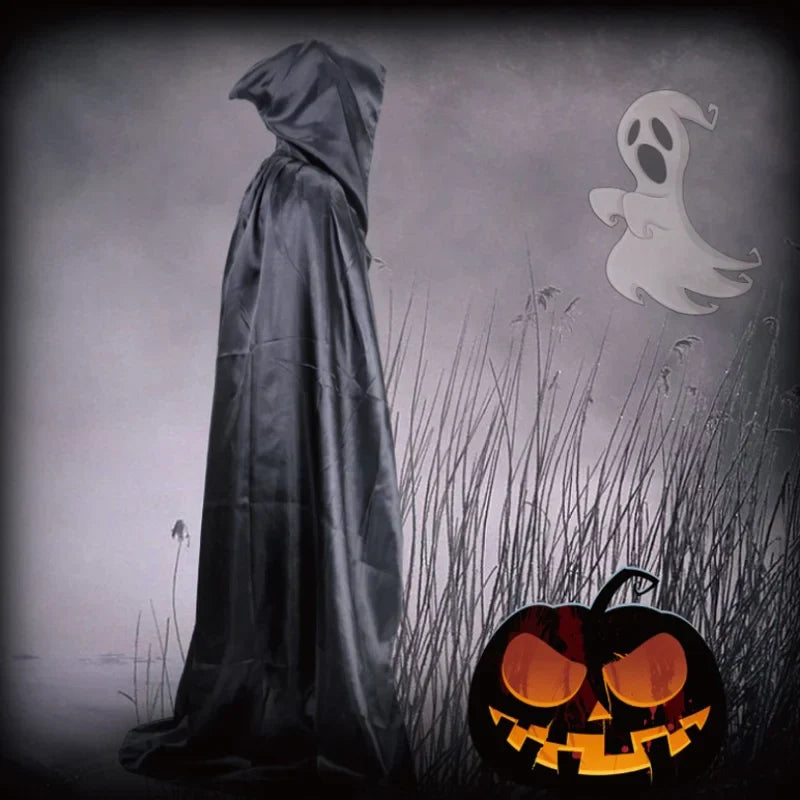 Black Cape with Hood – Long Unisex Halloween & Cosplay Wrap | Stornfield